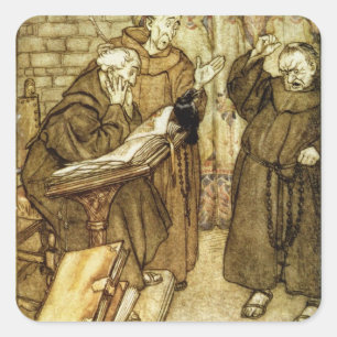 Arthur Rackham Illustration 'der Dohle von Quadratischer Aufkleber