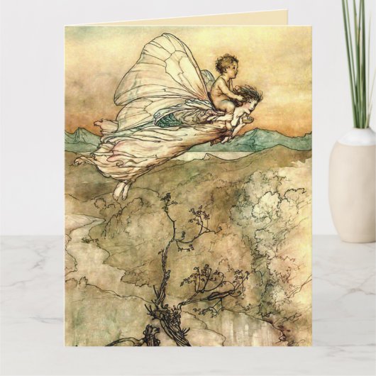 Arthur Rackham Illustration Mittsommernacht Traum Karte (Vorderseite)