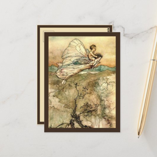 Arthur Rackham Illustration Mittsommernacht Traum Postkarte (Vorderseite/Rückseite Beispiel)