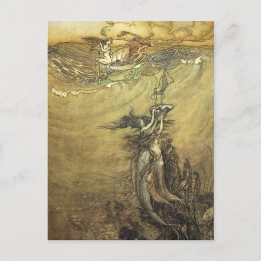 Arthur Rackham Mermaids Jewels aus den Tiefen Postkarte (Vorderseite)