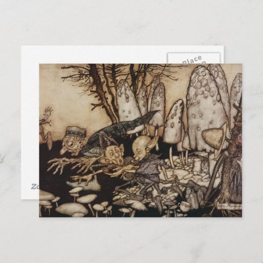 Arthur Rackham | Peter Pan in Kensington Gardens Postkarte (Vorne/Hinten)