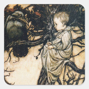 Arthur Rackham Peter Pan Quadratischer Aufkleber