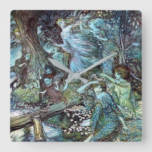 Arthur rackham quadratische wanduhr