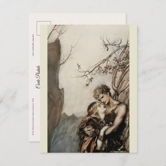 Arthur Rackham Richard Wagner Brünnhilde Valkyrie Postkarte (Vorne/Hinten)