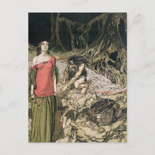 Arthur Rackham The Wooing | of Grimhilde, the Moth Postkarte (Vorderseite)