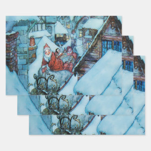 Arthur Rackham Weihnachtsabend Kunst Geschenkpapier Set