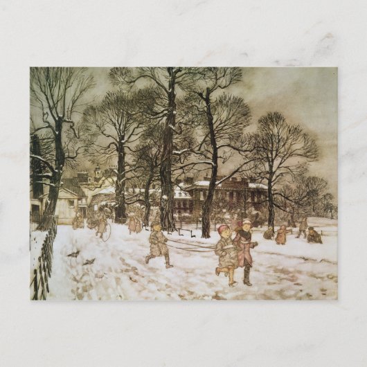 Arthur Rackham | Winter in den Kensington Gardens Postkarte (Vorderseite)