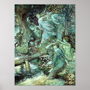 Arthur Rackhams Feen, blau Poster