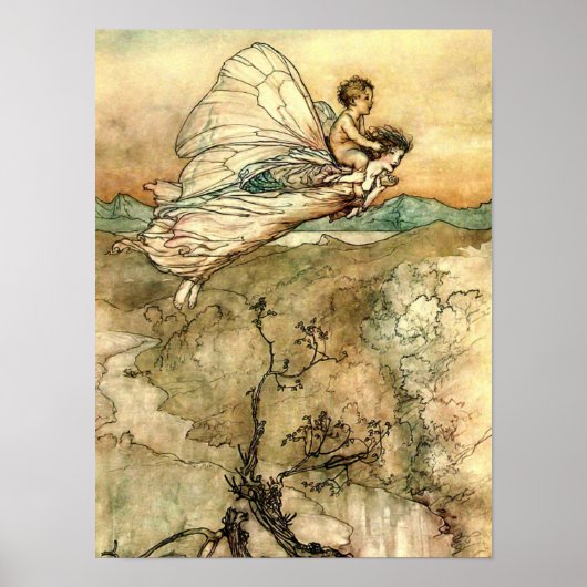 Arthur Rackhams Feen im Flug Poster (Vorne)