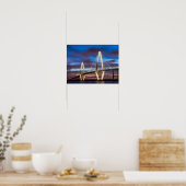 Arthur Ravenal Bridge bei Nacht Poster (Küche)