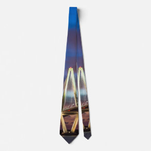 Arthur Ravenel Bridge at Night Neck Tie Krawatte