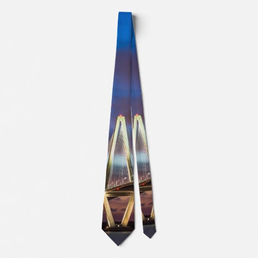 Arthur Ravenel Bridge at Night Neck Tie Krawatte (Vorderseite)