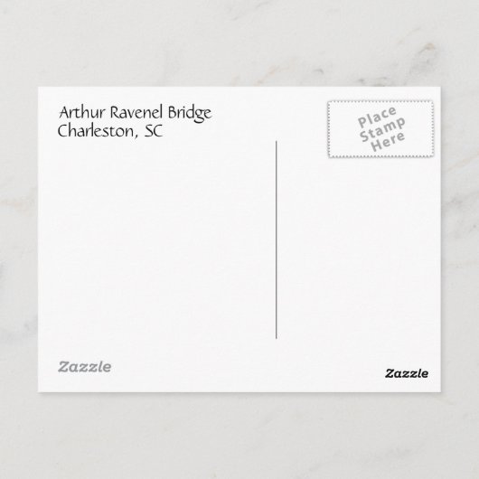 Arthur Ravenel Bridge Postkarte (Rückseite)
