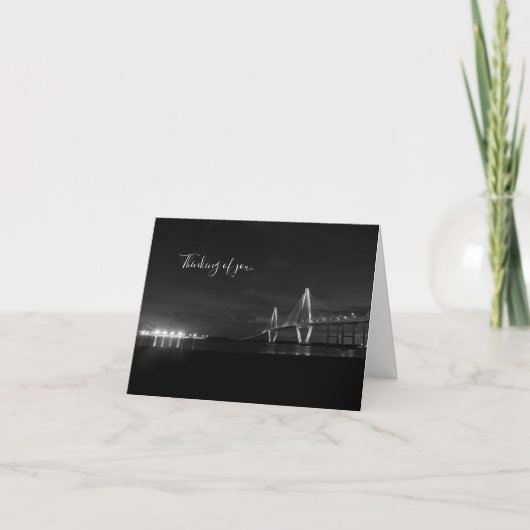 Arthur Ravenel Night Pano Grayscale Thinking Card Karte (Vorderseite)
