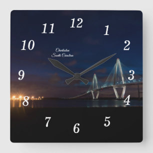 Arthur Ravenel Night Pano Wall Uhr