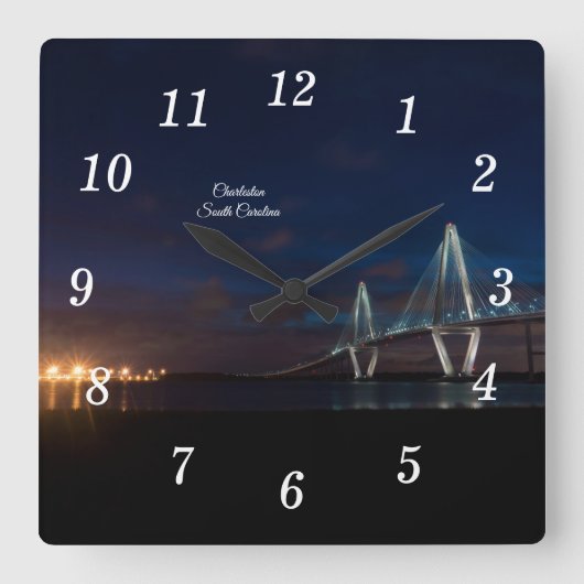 Arthur Ravenel Night Pano Wall Uhr (Vorderseite)