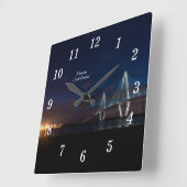 Arthur Ravenel Night Pano Wall Uhr (Winkel)