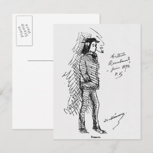 Arthur Rimbaud Juni 1872 Postkarte (Vorne/Hinten)