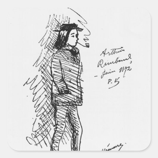 Arthur Rimbaud Juni 1872 Quadratischer Aufkleber (Vorderseite)