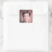 Arthur Rimbaud Quadratischer Aufkleber (Tasche)
