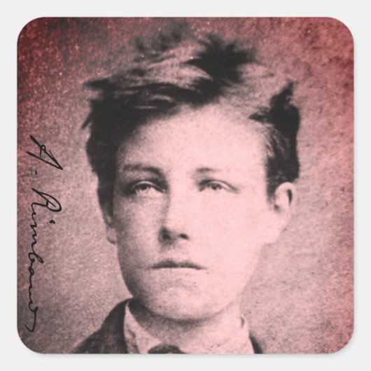 Arthur Rimbaud Quadratischer Aufkleber (Vorderseite)