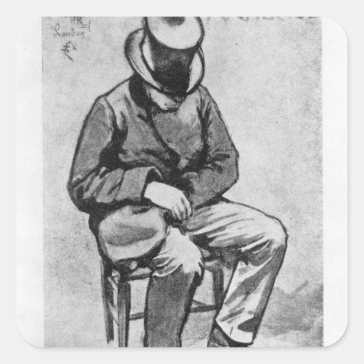 Arthur Rimbaud Quadratischer Aufkleber (Vorderseite)