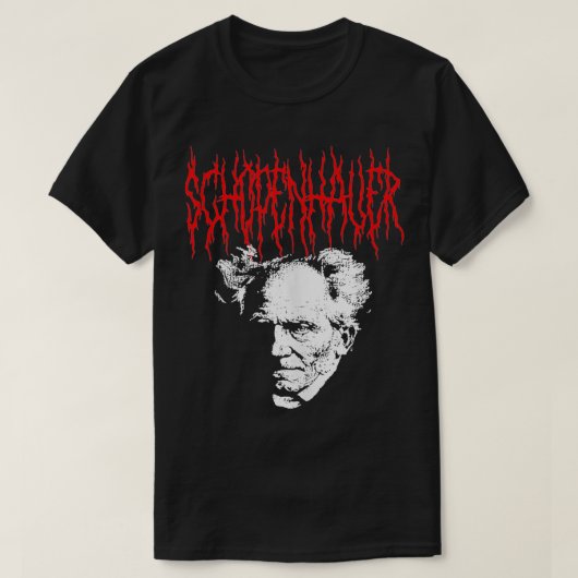 Arthur Schopenhauer DeathMetal Style Philosophy De T-Shirt (Design vorne)