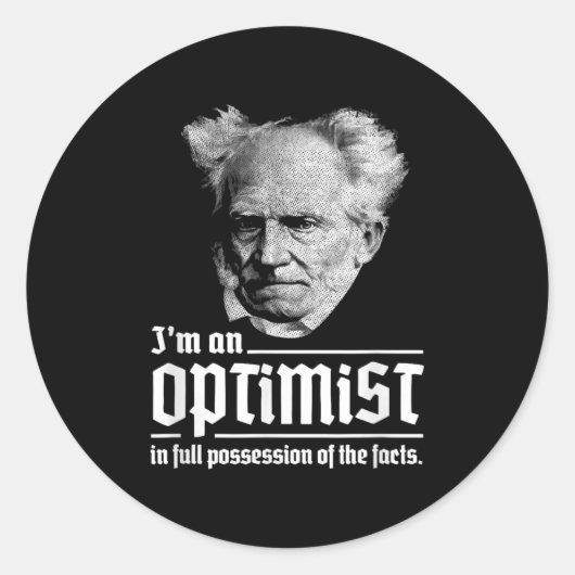 Arthur Schopenhauer Pessimismus Pessimist P Runder Aufkleber (Vorderseite)
