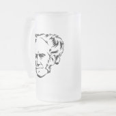 Arthur Schopenhauer-Porträt Mattglas Bierglas (Vorderseite Links)