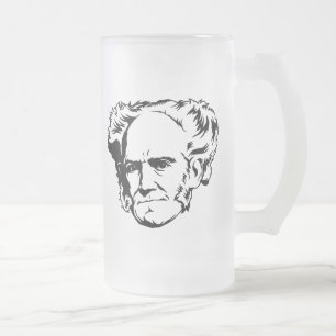 Arthur Schopenhauer-Porträt Mattglas Bierglas