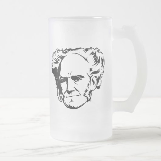 Arthur Schopenhauer-Porträt Mattglas Bierglas (Rechts)