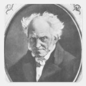 Arthur Schopenhauer Quadratischer Aufkleber (Vorderseite)