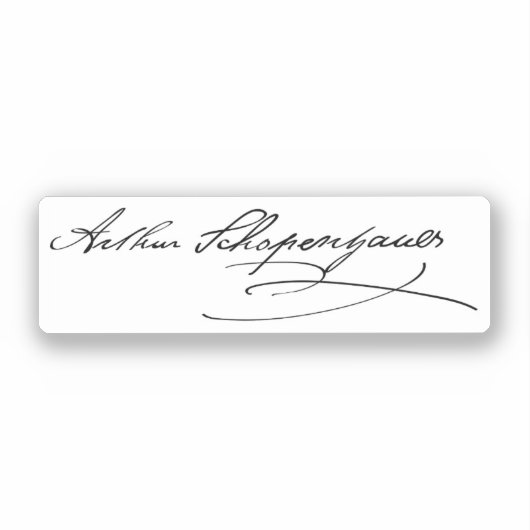 Arthur Schopenhauer Signature Aufkleber (Vorderseite)