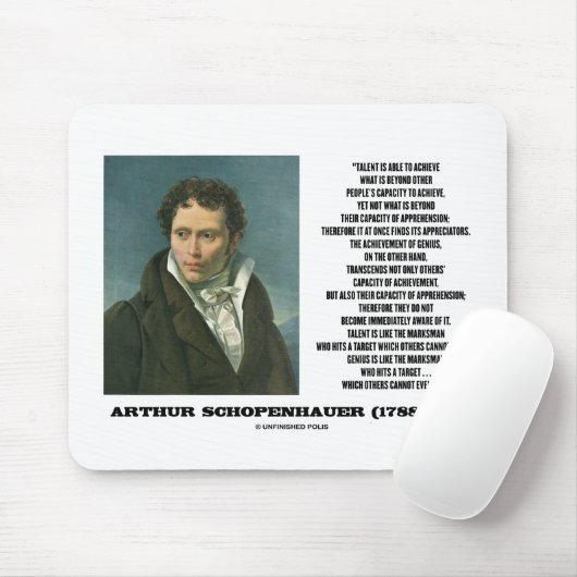 Arthur Schopenhauer Talent gegen Genius Zitat Mousepad (Mit Mouse)