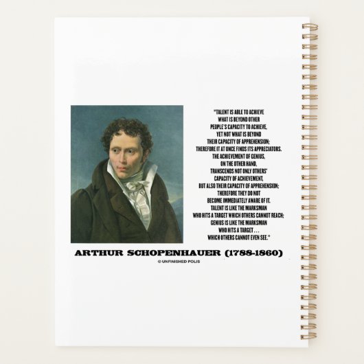 Arthur Schopenhauer Talent gegen Genius Zitat Planer (Rückseite)
