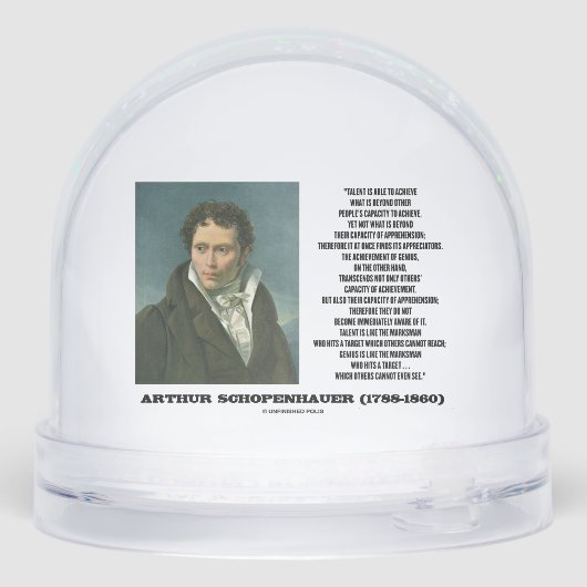 Arthur Schopenhauer Talent gegen Genius Zitat Schneekugeln (Rückseite)