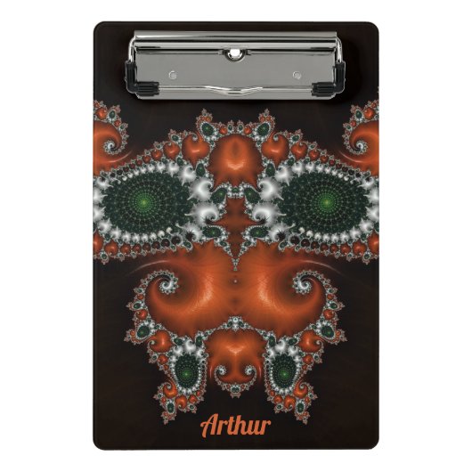 ARTHUR ~ Schwarz, Rot, Grün und Weiß Mini Klemmbrett (Vorderseite)