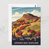 Arthur Seat Edinburgh Scotland Vintage Travel Postkarte (Vorne/Hinten)