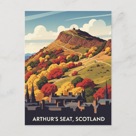 Arthur Seat Edinburgh Scotland Vintage Travel Postkarte (Vorderseite)