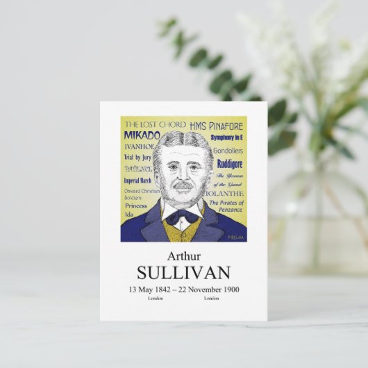 Arthur Sullivan Postkarte (Stehend Vorderseite)