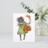 Arthur Theile Kitty Cat mit Blume Basket Postkarte (Stehend Vorderseite)