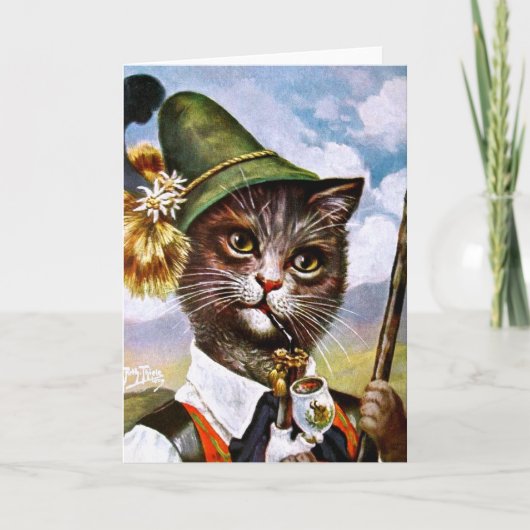 Arthur Thiele - Bayerische Alpen Katze Karte (Vorderseite)