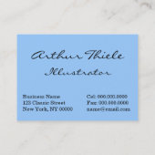 Arthur Thiele - bayerische Alpen-Katze Visitenkarte (Rückseite)