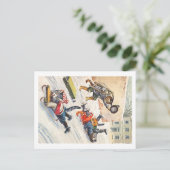 Arthur Thiele - Bobsledding Anthropomorphe Katzen Postkarte (Stehend Vorderseite)