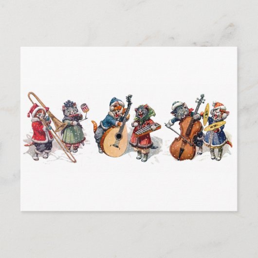 Arthur Thiele - Cat Orchestra in the Snow Postkarte (Vorderseite)
