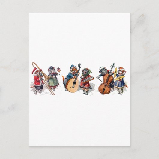 Arthur Thiele - Cat Orchestra in the Snow Postkarte (Vorderseite)