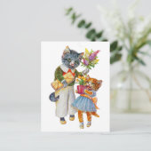 Arthur Thiele Cats Bearing Geschenke Postkarte (Stehend Vorderseite)