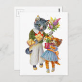 Arthur Thiele Cats Bearing Geschenke Postkarte (Vorne/Hinten)