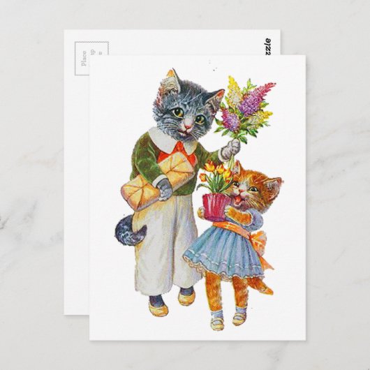 Arthur Thiele Cats Bearing Geschenke Postkarte (Vorne/Hinten)