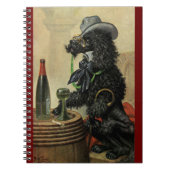 Arthur Thiele Comic Poodle bei Pub Spiral Notebook Notizblock (Vorderseite)